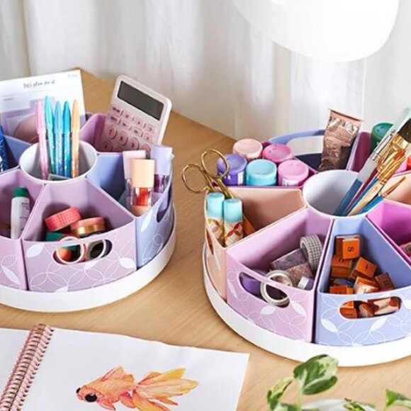 Erin Condren Large Mid Century Circles Rotating Desk Organizer NEW - Picture 3 of 6